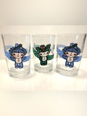 McDonald’s Beijing 2008 Olympics Fuwa Glasses - Set of 3 Collectibles